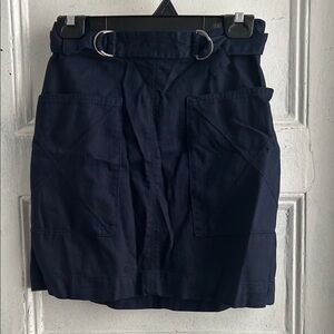 Anthropologie Pilcro Dark Blue Mini Skirt with Belt size 0